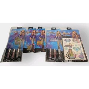 LOT OF 4 NEW Disney Hannah Montana Necklaces-And Temp Tattoos Lip Gloss JEWELRY